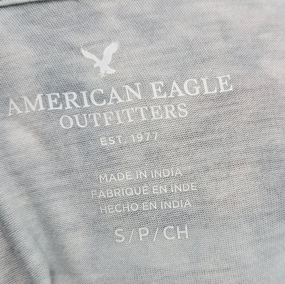 American Eagle Blue Tie Dye Knotted Cut Out Tee Size S - Picture 6 of 12